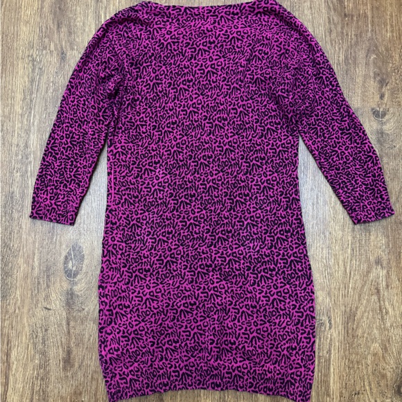 Forever 21 XXI Y2k Fuchsia and Black Cheetah Print Women's Sweater Tunic - Picture 5 of 5